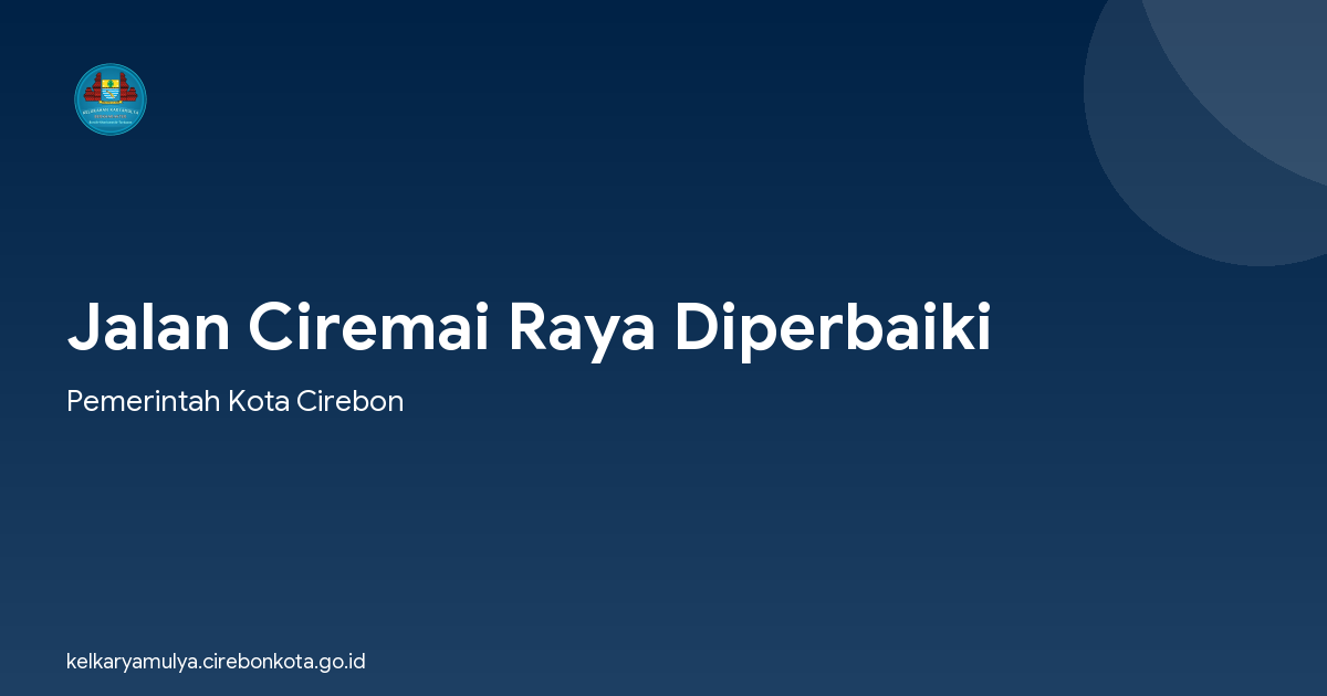 Jalan Ciremai Raya Diperbaiki